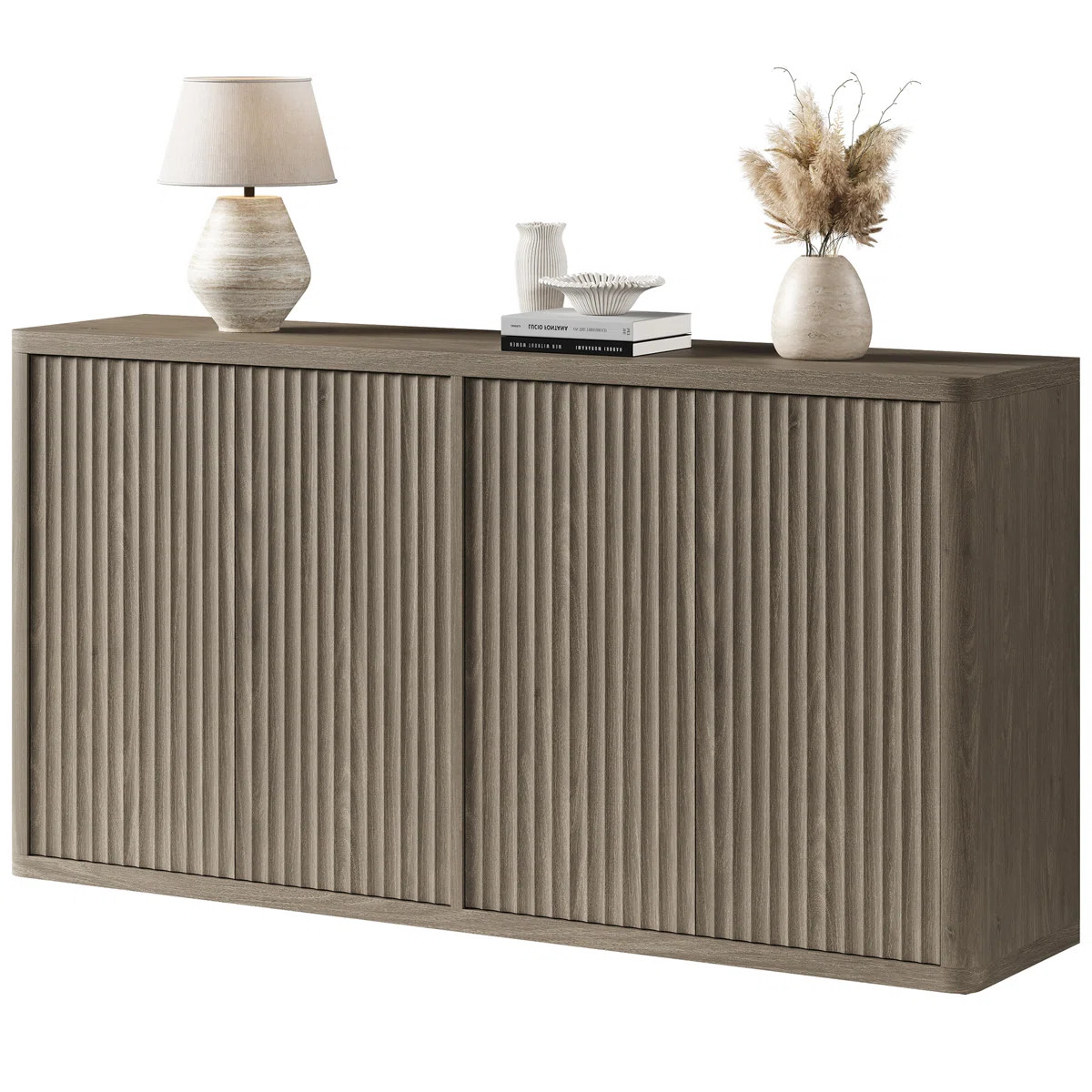 Cesiro 66.3'' W Sideboard With 4 Fluted Doors And Adjustable Shelves | Wayfair North America