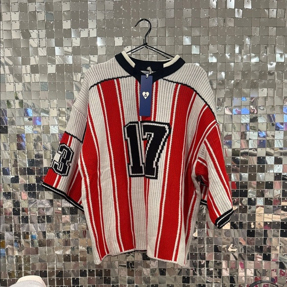 Aelfric Eden Black, White, and Red Knit Sweater | Poshmark