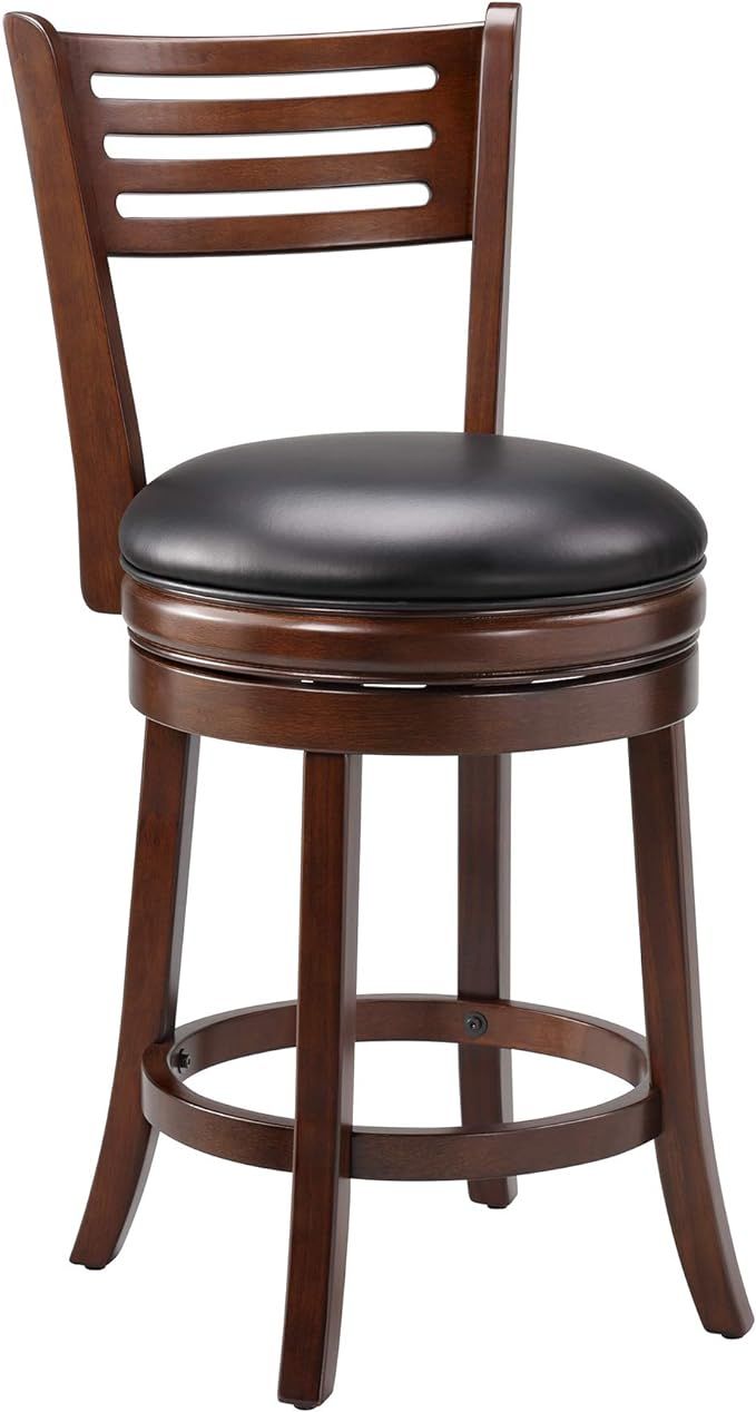 Ball & Cast Counter Height Swivel Barstool HSA-1107B-2, 24-Inch,1-Pack, Cappuccino-open ladder ba... | Amazon (US)