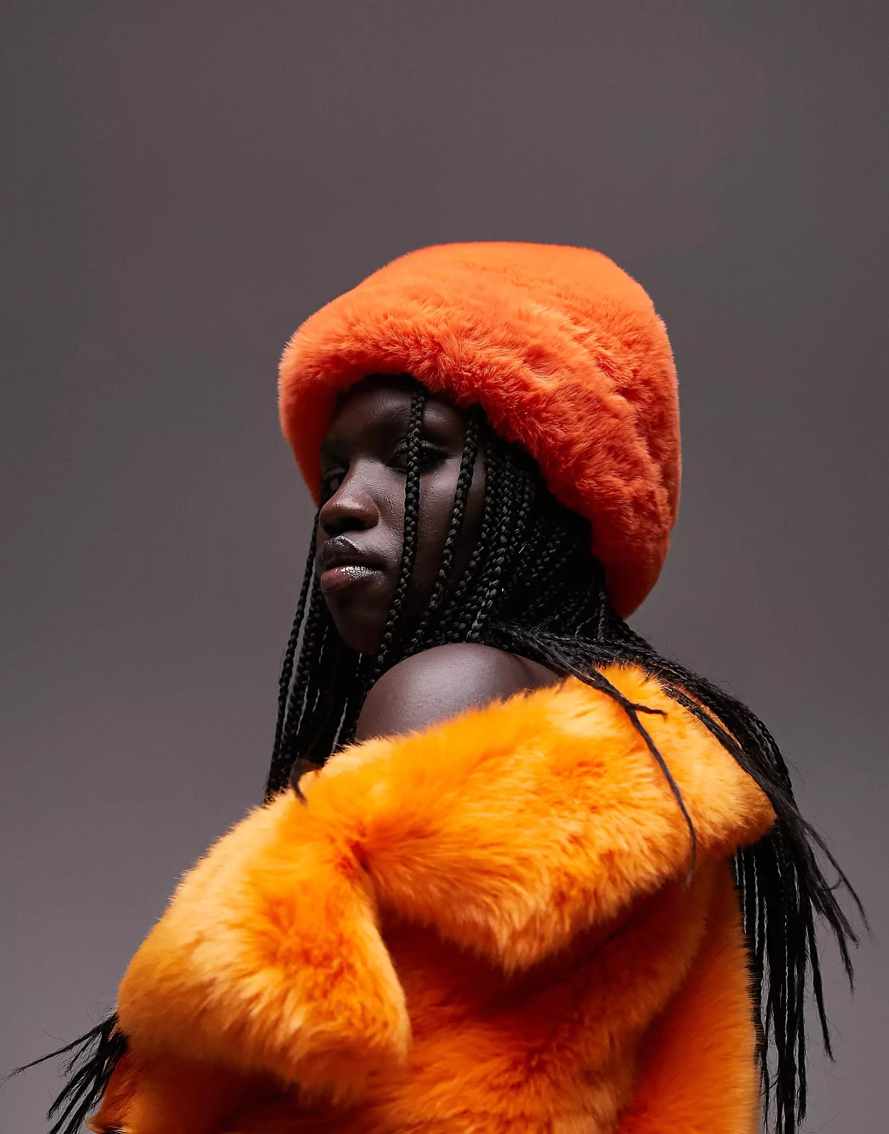 Topshop faux fur hat in orange | ASOS (Global)