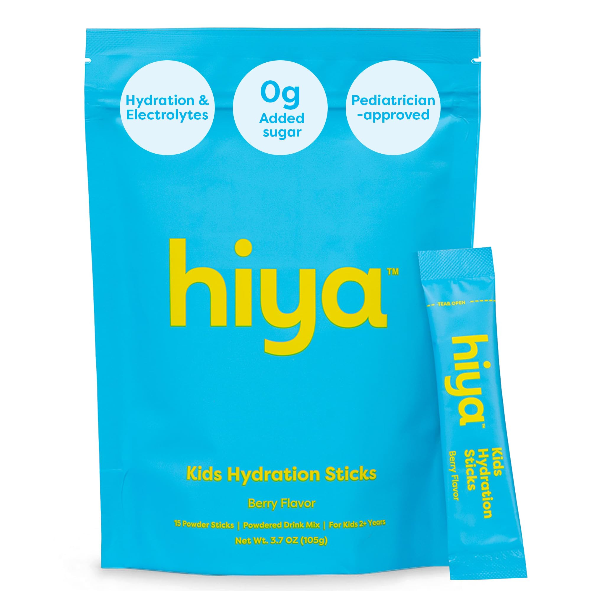 Hiya Kids Hydration with Electrolytes - Zero Added Sugar Berry Flavored Kids Hydration Packets - ... | Amazon (US)
