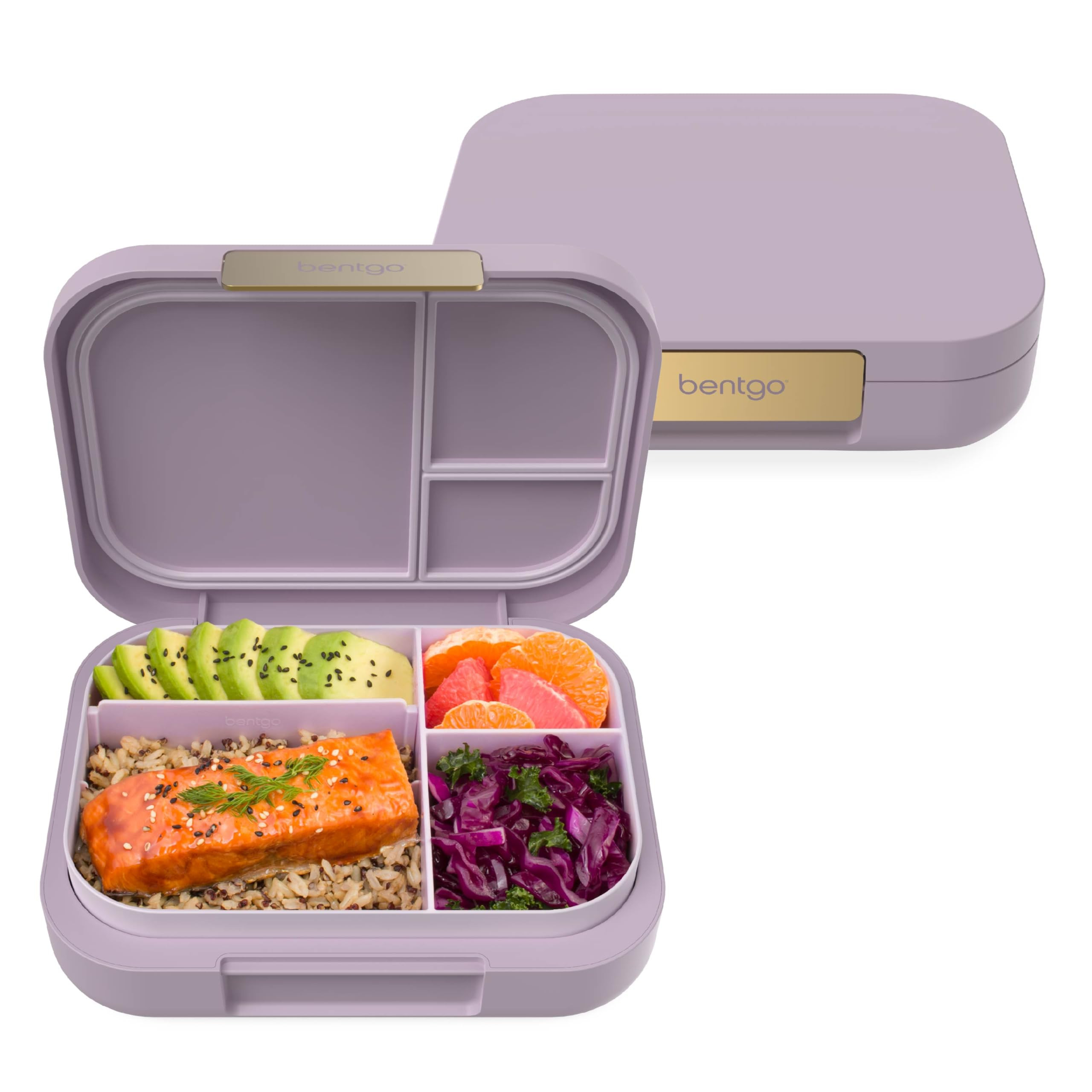 Bentgo Modern - Adult & Teen Bento Lunch Box; 3-4 Compartments, Leak-Resistant, 5.5 Cup Capacity/44 fl oz, Improved Locking Clips, Reusable, BPA-Free, Dishwasher/Microwave Safe Tray (Orchid) | Amazon (US)