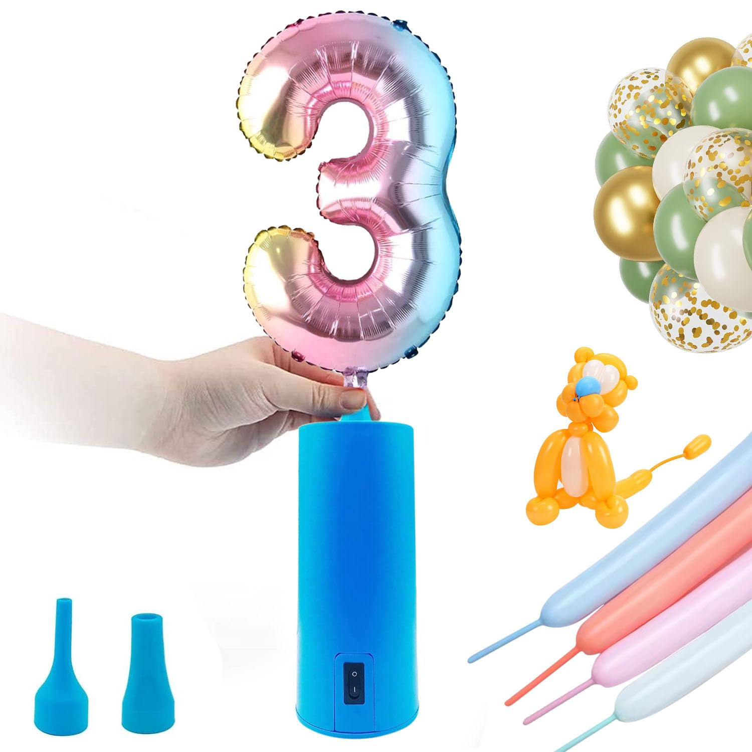 3T6B Balloon Pump Electric Air Pump for Balloons Portable Balloon Inflators Blower Machine for Bi... | Amazon (US)