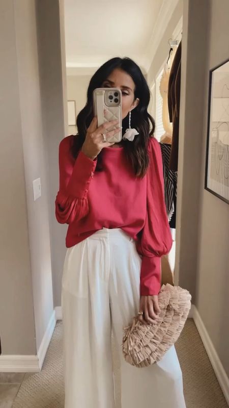 My top is currently on sale and under $70! 
I’m just shy of 5’7 wearing the size extra small top and trousers. 
Pop of color, vacation style, StylinByAylin 

#LTKsalealert #LTKunder100 #LTKstyletip
