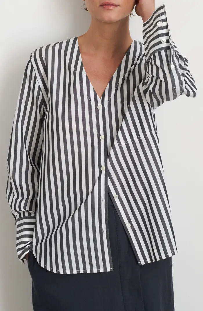 Crosby Stripe V-Neck Button-Up Shirt | Nordstrom