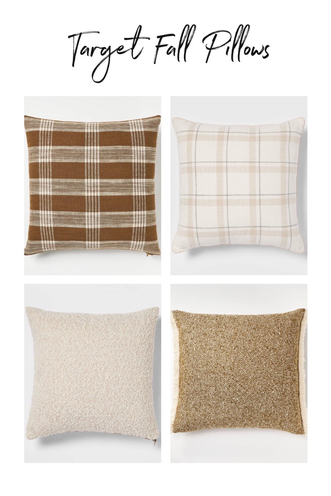 Perfect fall pillows from #target #falldecor #accentpillows #homedecor #neutralpillows #earthtonesdecor #neutraldecor 

#LTKhome #LTKunder50 #LTKSeasonal
