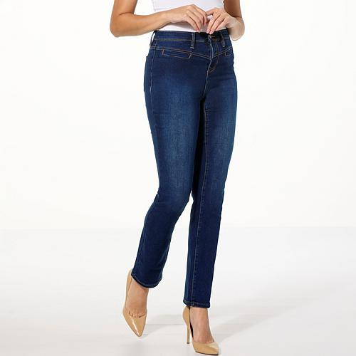DG2 by Diane Gilman Stretch Denim Straight-Leg Ankle Jean - Blue - Size 22 Tall | HSN
