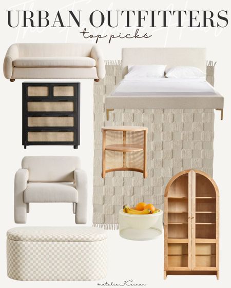 Urban outfitters sAle!! Love their home decor so much! Checkerboard rug. White accent chair. Checkerboard bench. Boucle bed. Loveseat. Armoire. Wood furniture.  Neutral home decor  

#LTKstyletip #LTKsalealert #LTKSale