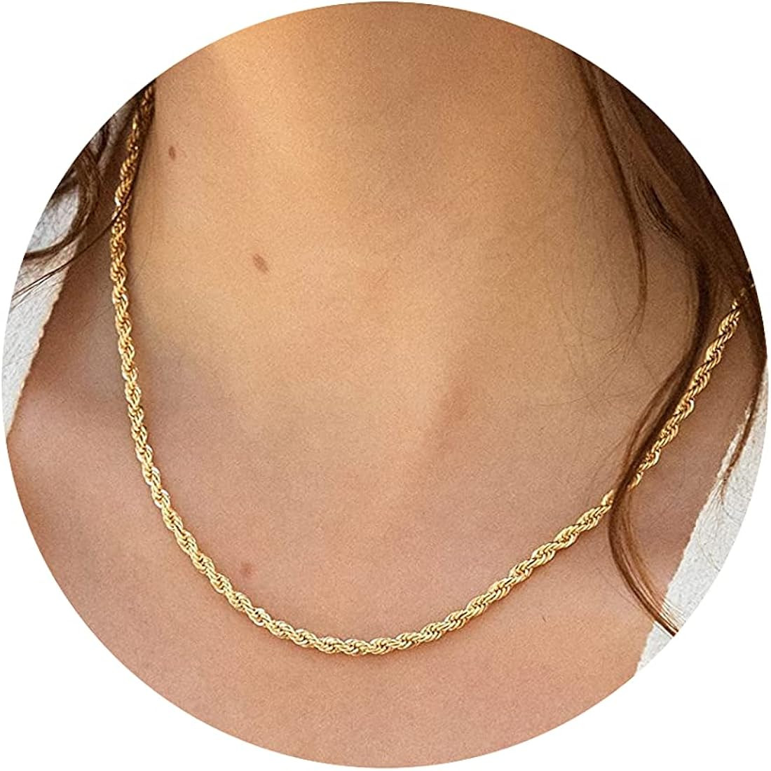 Tewiky Herringbone Necklace for Women Dainty 14k Gold Snake Chain Necklace Layered Gold Herringbo... | Amazon (US)
