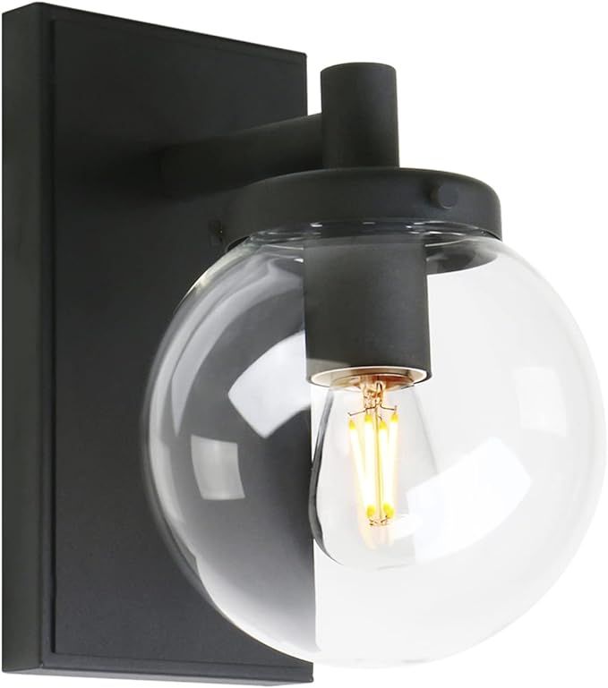 Pathson Vintage Wall Sconce, Industrial Bathroom Vanity Light with Globe Glass, Indoor Wall Lamp ... | Amazon (US)