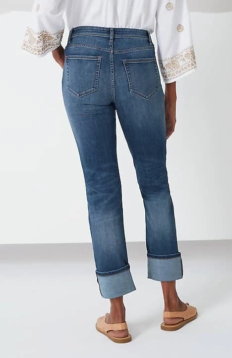 High-Rise Wide-Cuffed Jeans | J. Jill