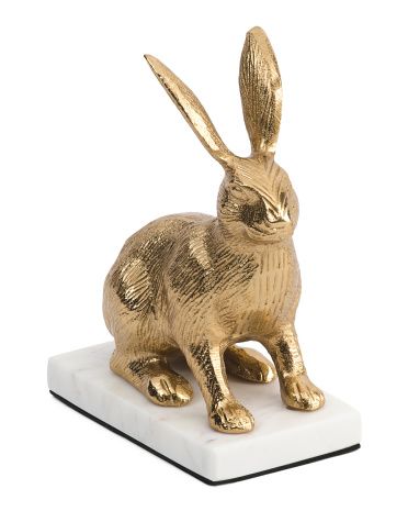 7in Aluminum Bunny With Marble Base | TJ Maxx
