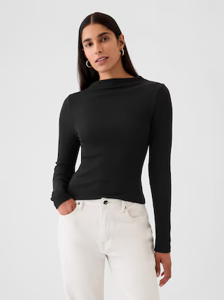 Modern Rib Funnel-Neck T-Shirt | Gap (US)