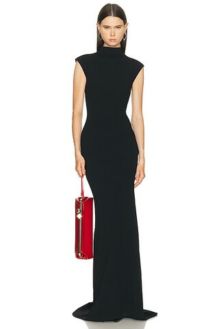 JACQUEMUS La Robe Alba in Black - Black. Size M (also in L, XL). | FWRD 