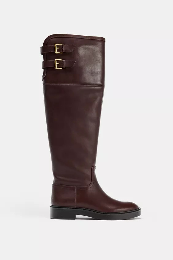LEATHER BOOTS WITH INTERIOR LINING | Zara UK
