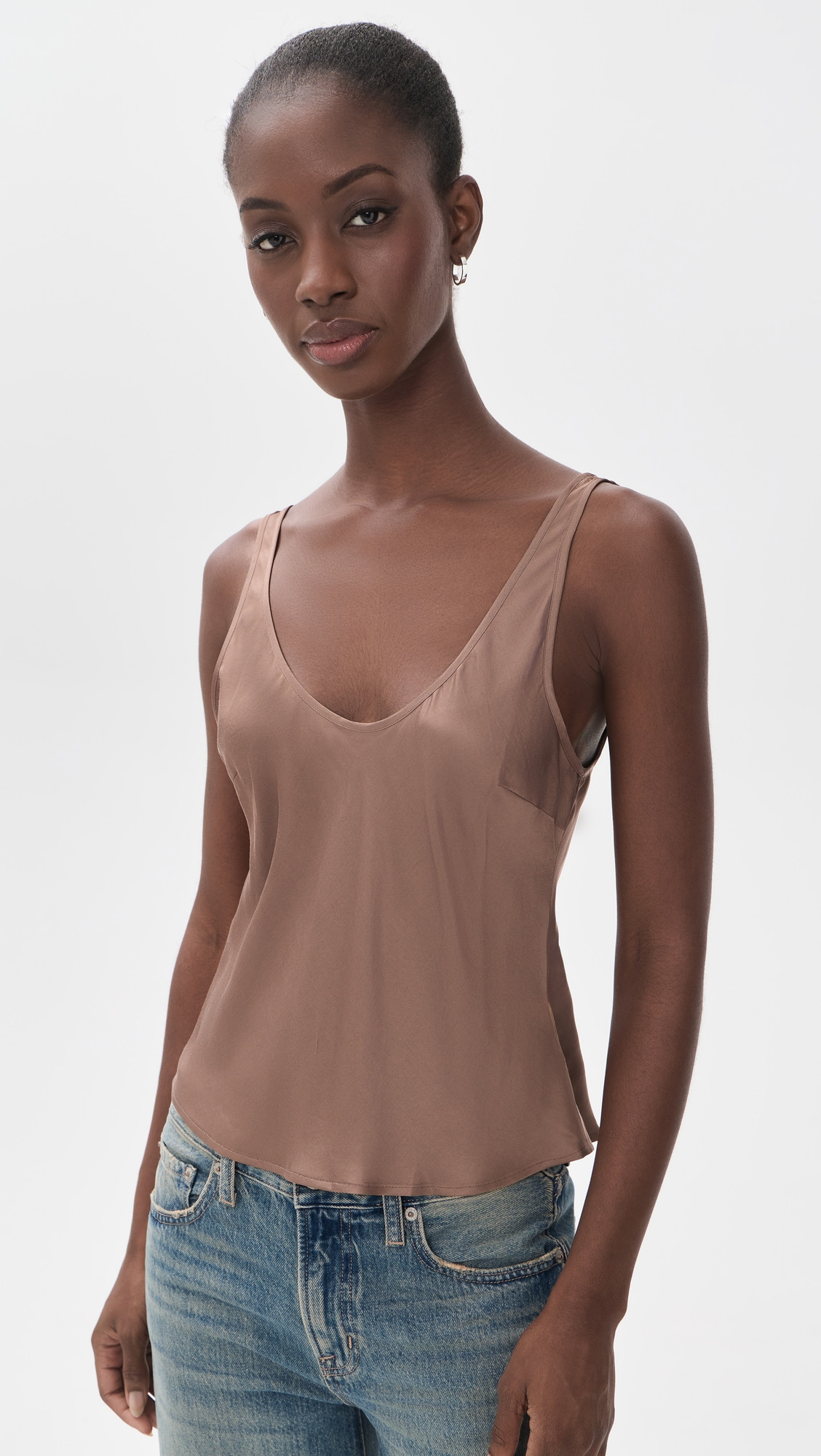 L'AGENCE Eddie Bias Tank Top Cardamom XL | Shopbop