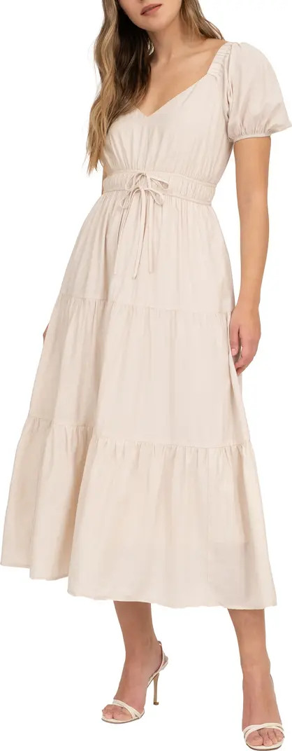 AUGUST SKY Puff Sleeve Tiered Maxi Dress | Nordstromrack | Nordstrom Rack