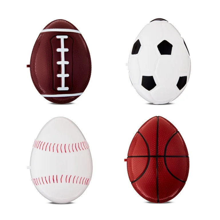 Easter Sports Plastic Fillable Eggs, 3.94 in, 4 Count, by Way To Celebrate | Walmart (US)