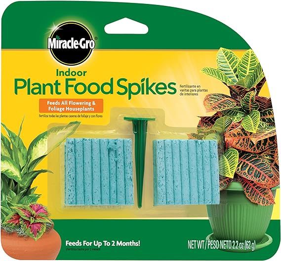 Miracle-Gro Indoor Plant Food Spikes, Includes 48 Spikes - Continuous Feeding for all Flowering a... | Amazon (US)