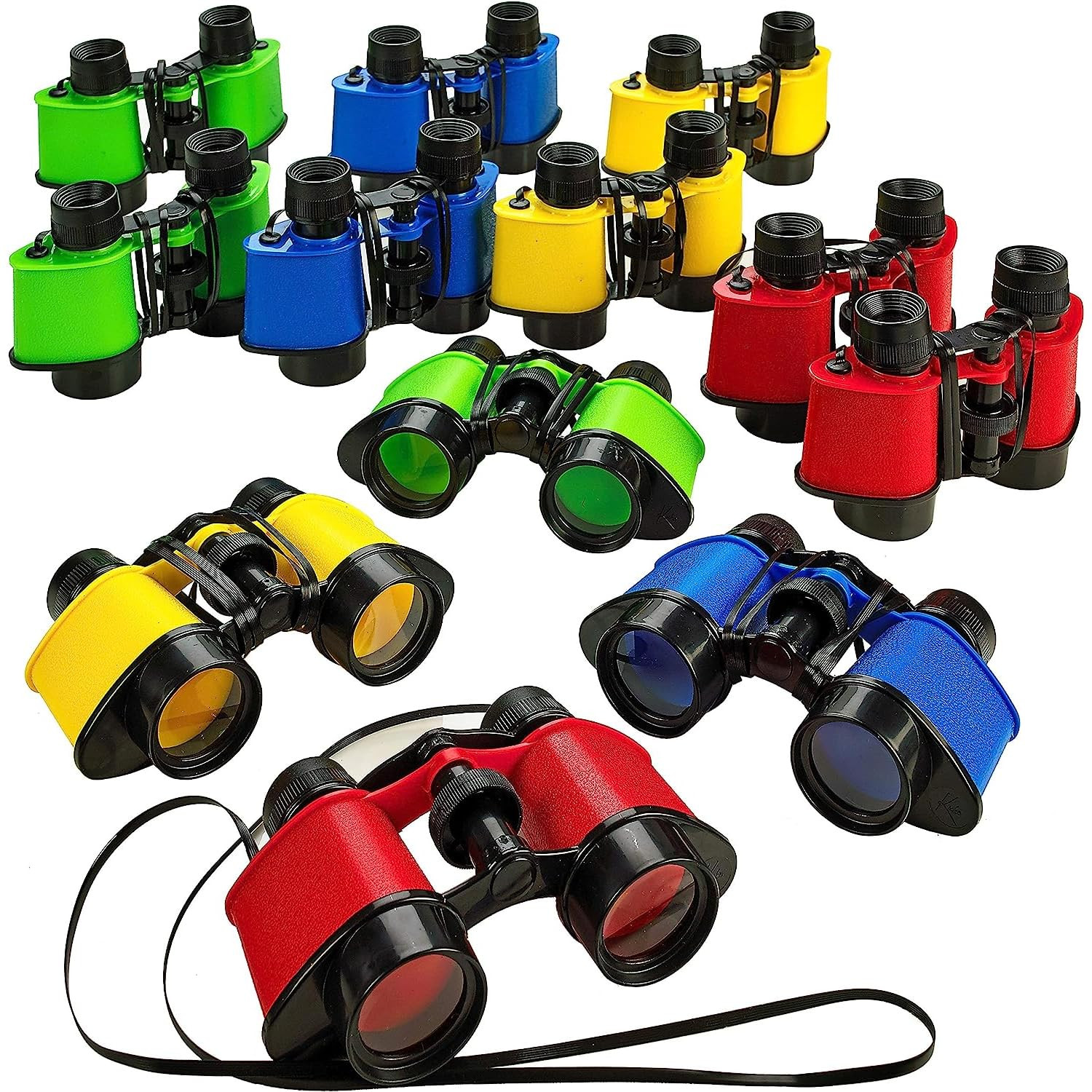 Kicko Pack of 12 Binoculars Toy for Kids - 3.5"x5" Kids Binoculars for Bird Watching and Jungle P... | Amazon (US)