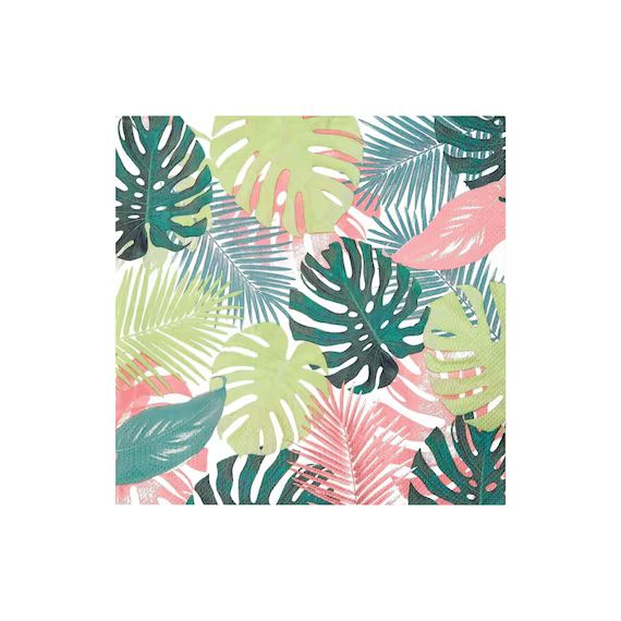 Pastel Tropical Palm Leaf Lunch Napkins 20ct  Tropical Baby | Etsy | Etsy (US)