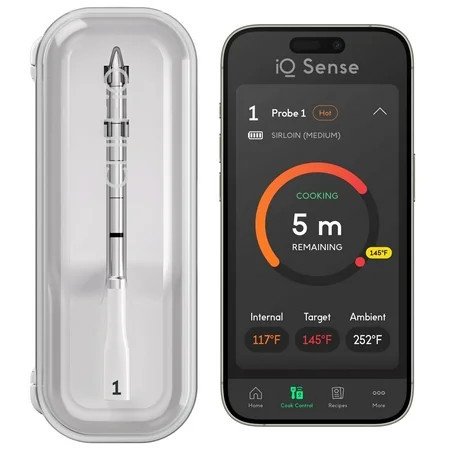 iQ Sense by CHEF iQ Smart Wireless Thermometer, WiFi Unlimited Range, 5 Sensors, Ultra-Thin Probe - 2025 Version, Gen 3 | Walmart (US)