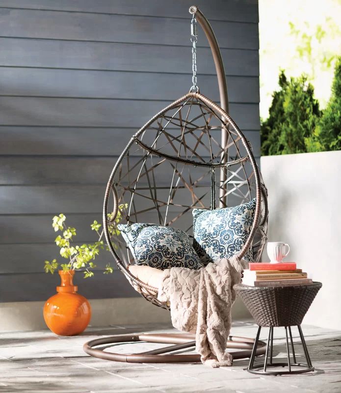 Destiny Tear Drop PVC Swing Chair with Stand | Wayfair North America