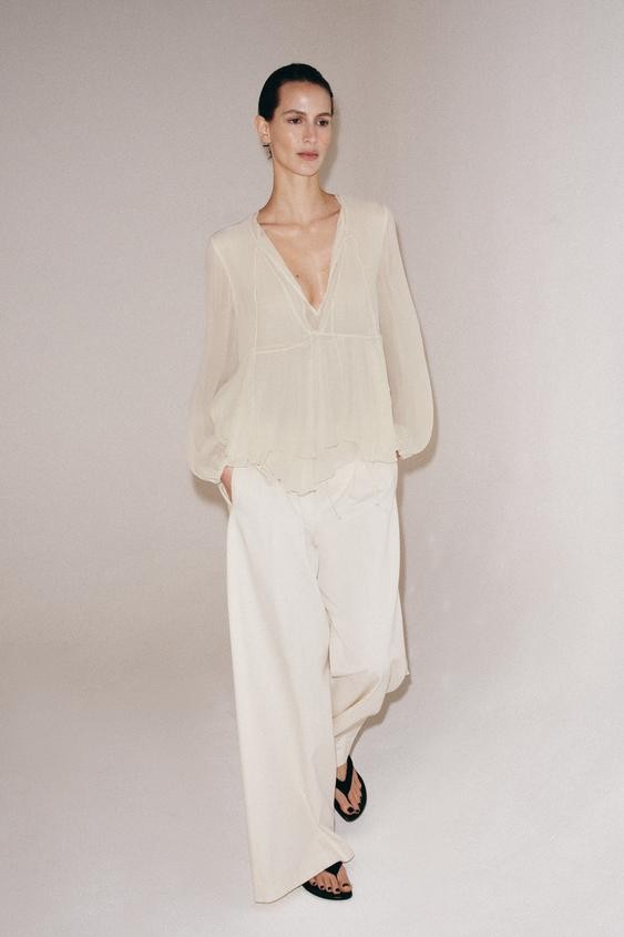 ZW COLLECTION RUFFLED BLOUSE | Zara US