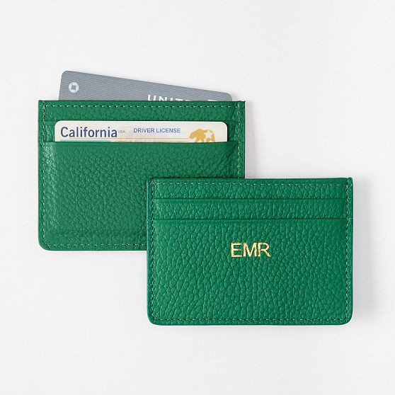 Leather Card Case, Kelly Green | Mark and Graham