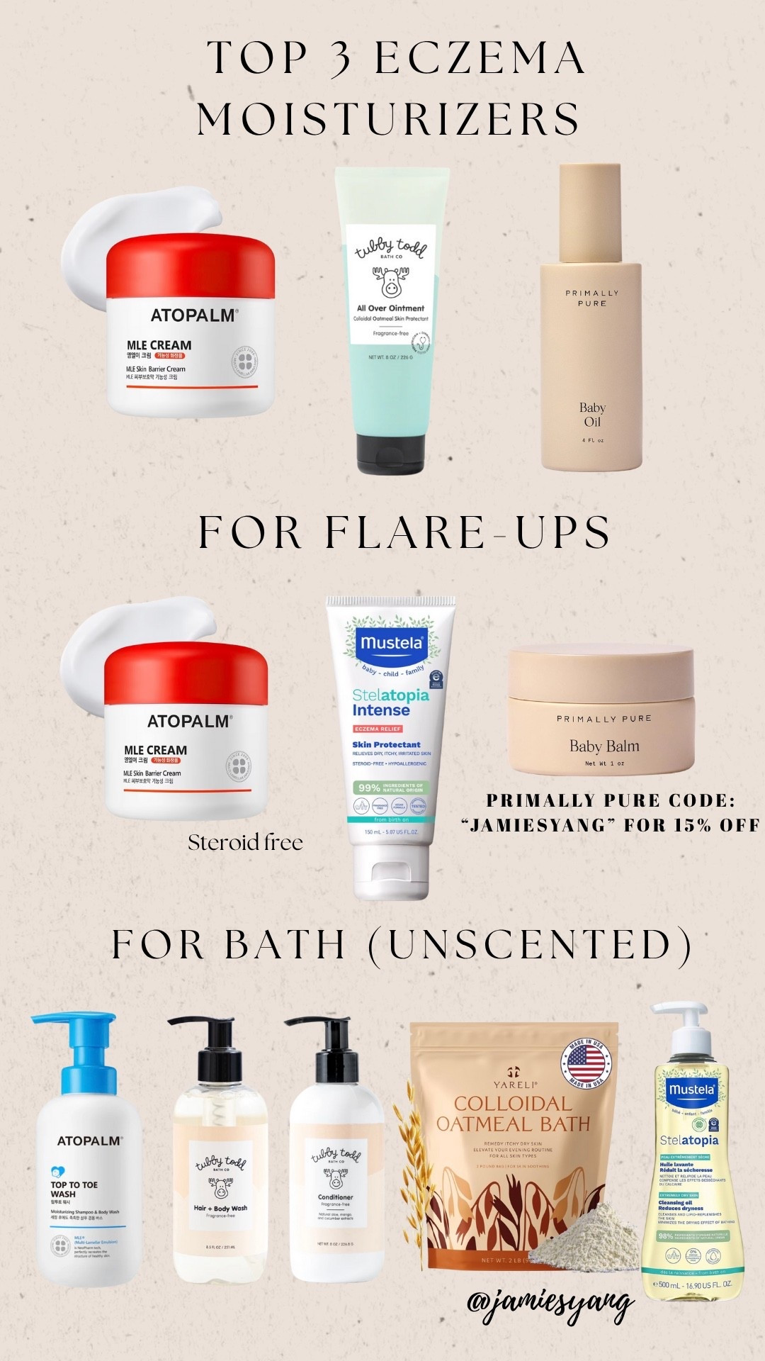 My eczema favorites !!! The Korean atopalm is hands down AMAZING! Flareups and itchiness cleared up by day 3! Any questions just lmk! Rotation helps! 

#LTKSaleAlert #LTKFamily #LTKKids