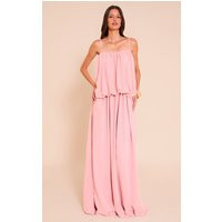 Blush Chiffon Layered Puffball Maxi Dress | PrettyLittleThing US