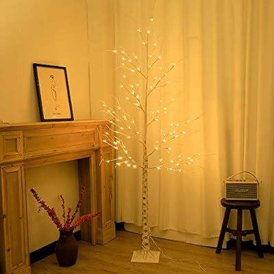Snokip Lighted Birch Tree 6Ft 96 LED Lighted Twigs Tree for Indoor Outdoor Home Garden Christmas ... | Amazon (US)