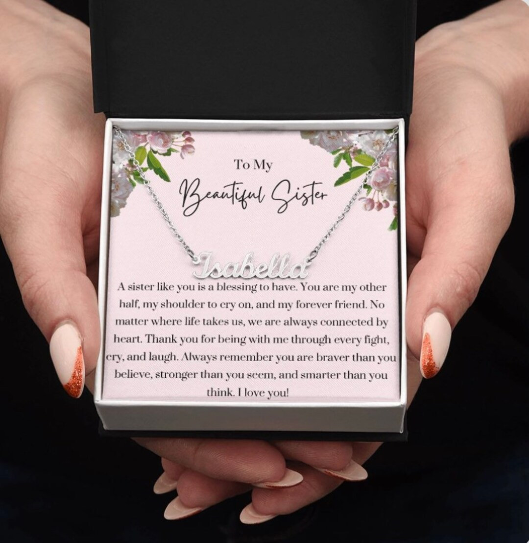 To My Sister Name Necklace Custom Personalized Jewelry Gift | Etsy (US)