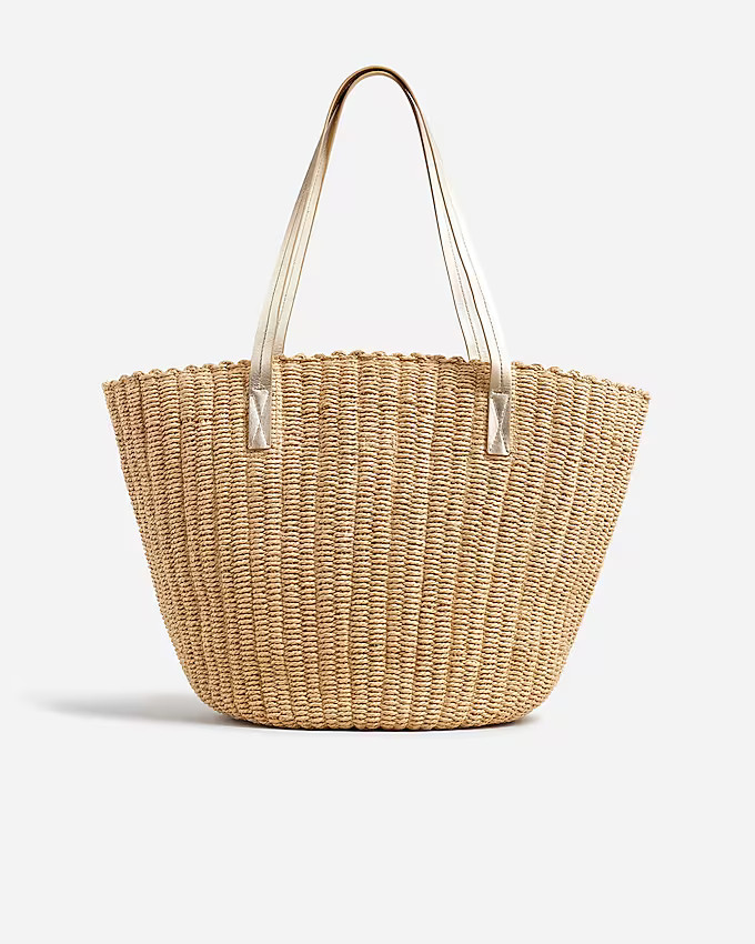 Woven straw market tote | J. Crew US