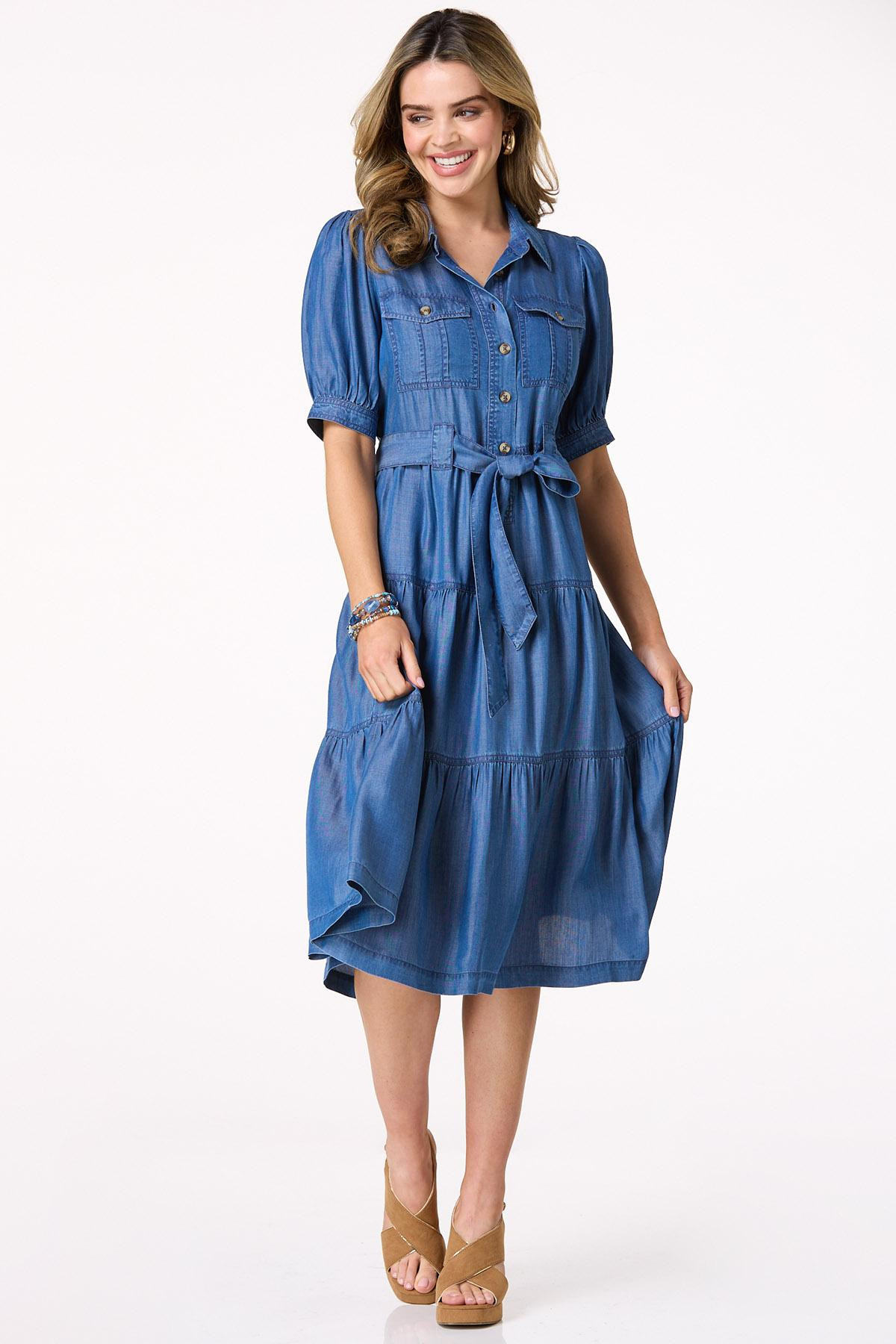 Tiered Chambray Dress | Cato Fashions