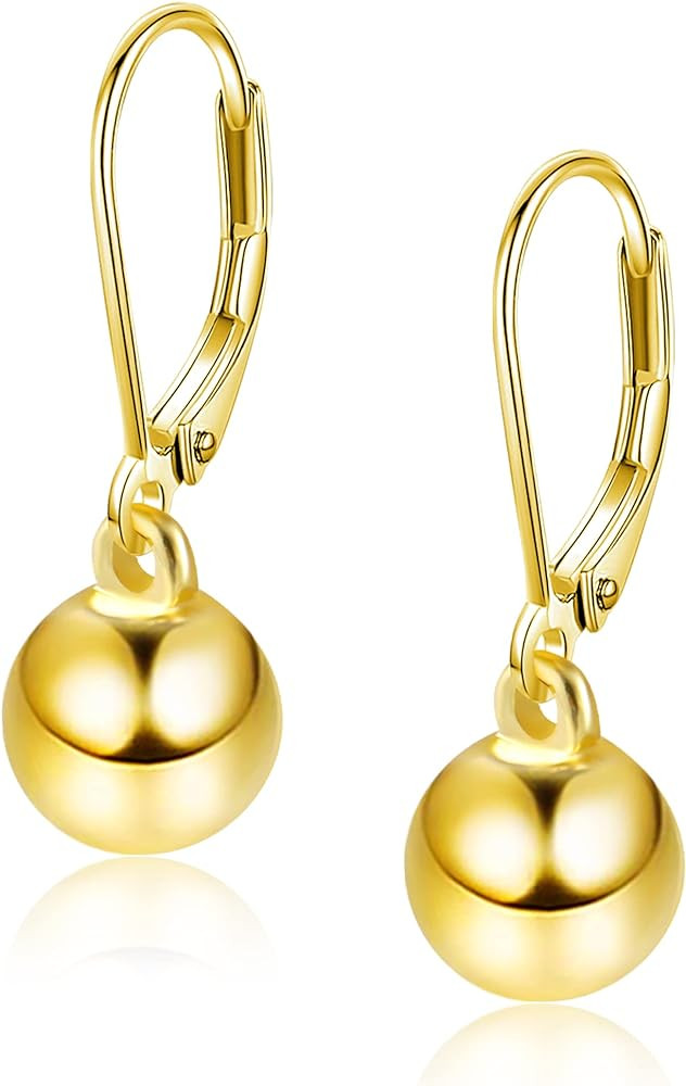 Hypoallergenic Silver Ball Drop Dangle Earrings for Women Girls | Amazon (US)
