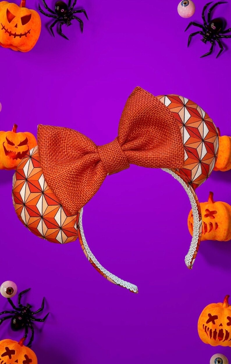 Fall Epcot Inspired Ears, Orange Mickey Ears, Halloween Ears, Spaceship Earth Ears,fall Ears, Bur... | Etsy (US)