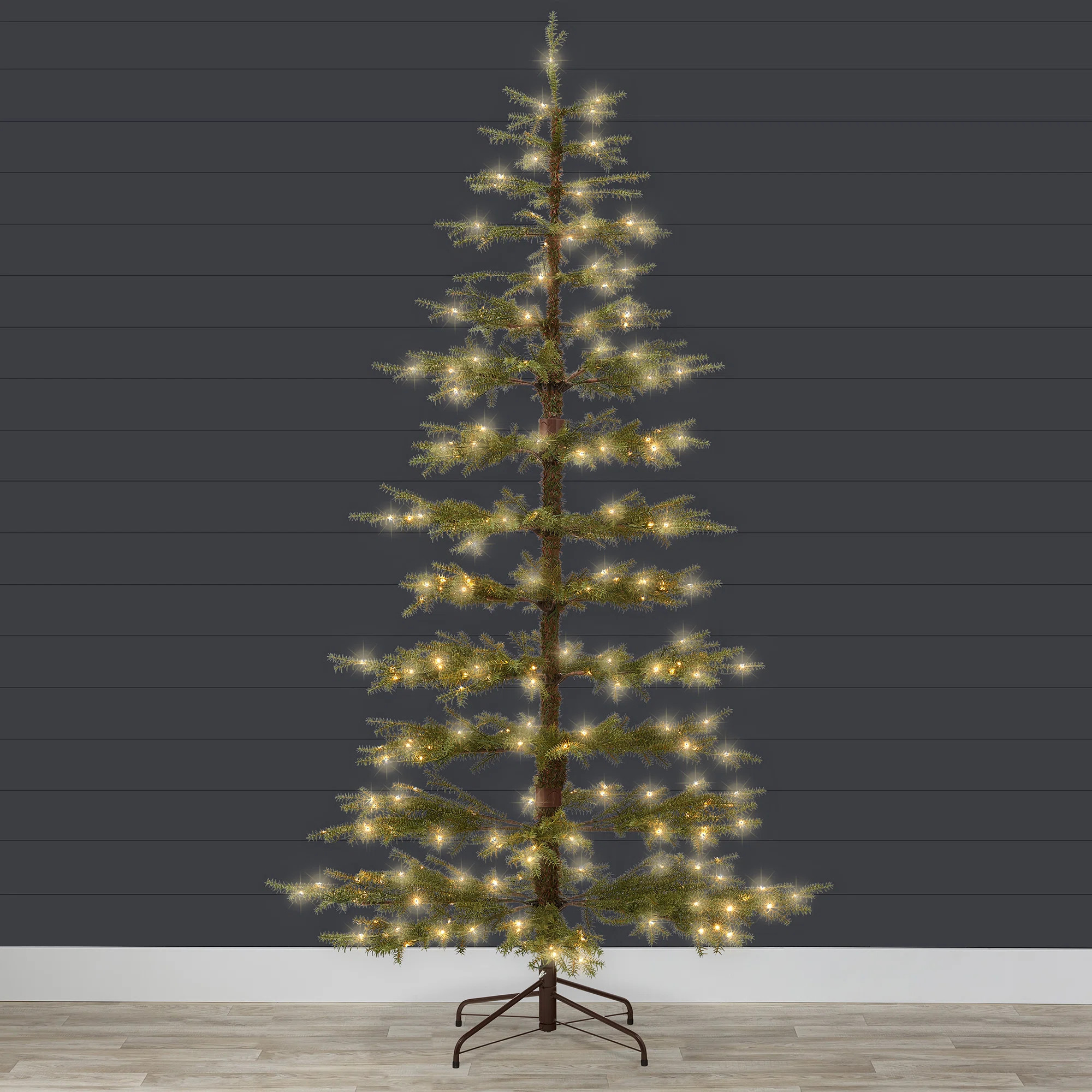 Pre-Lit Sparse Christmas Tree w/ 2-in-1 LED Lights, Cordless Connection, Metal Stand | Wayfair North America
