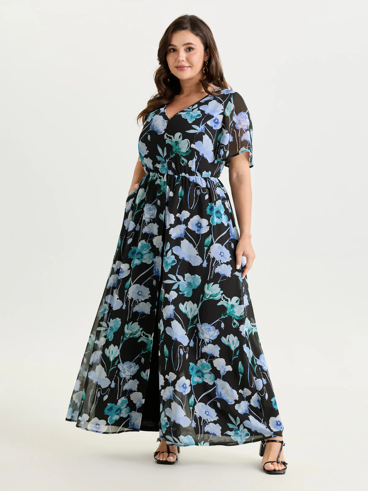 Hidden Zipper Floral Layered Pockets Jumpsuit | Bloomchic