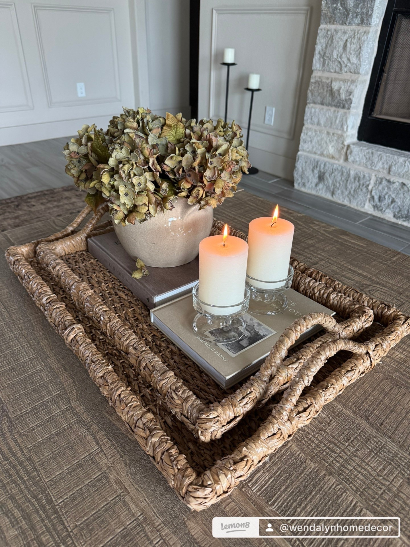 These stacked trays from HomeGoods add a layered, designer look along with two of my favorite books, an affordable crock with an old world feel and some glass pillar candle holders for a classic timeless design. Top it off with the most realistic faux hydrangeas from Amazon and it creates something truly special. ✨

The pillar candle holders and the candles are from At Home. I’m unable to link. 

#LTKSaleAlert #LTKHome #LTKSeasonal