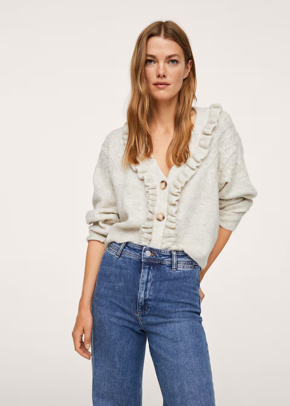 Ruffle  knit cardigan | MANGO (US)