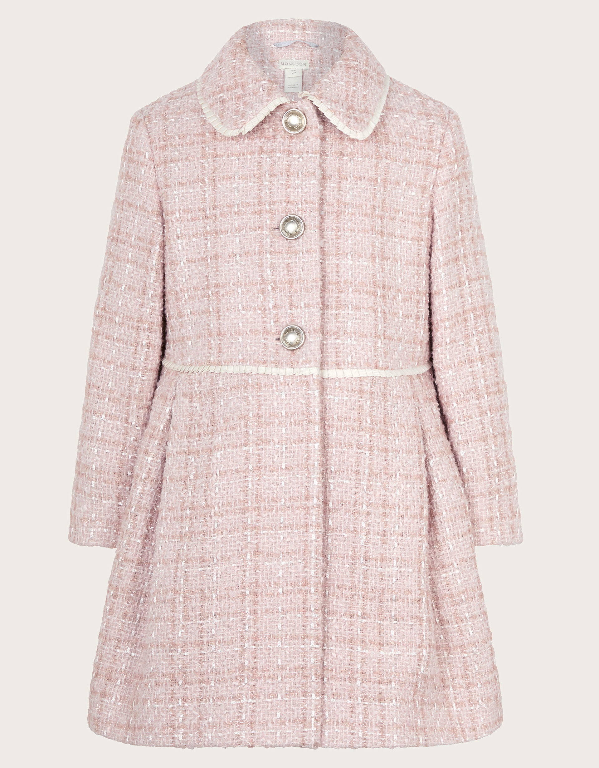 Tweed Collar Coat Pink | Monsoon (UK)