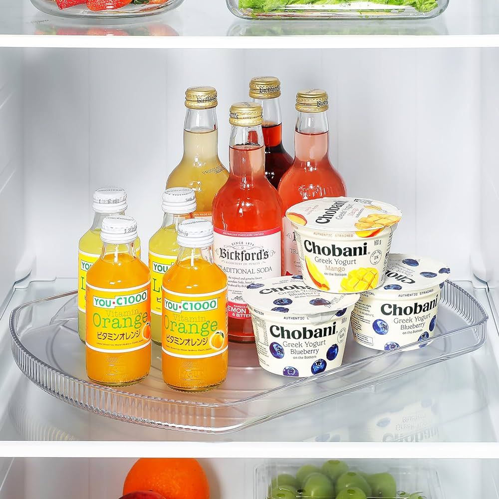 Lazy Susan Organizer for Refrigerator 15.4''x11'' Turntable Organizer for Fridge, Cabinet, Pantry... | Amazon (US)