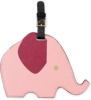 kate spade new york Round Red Vegan Leather Luggage Tag for Women, Durable Suitcase ID Tag (Eleph... | Amazon (US)