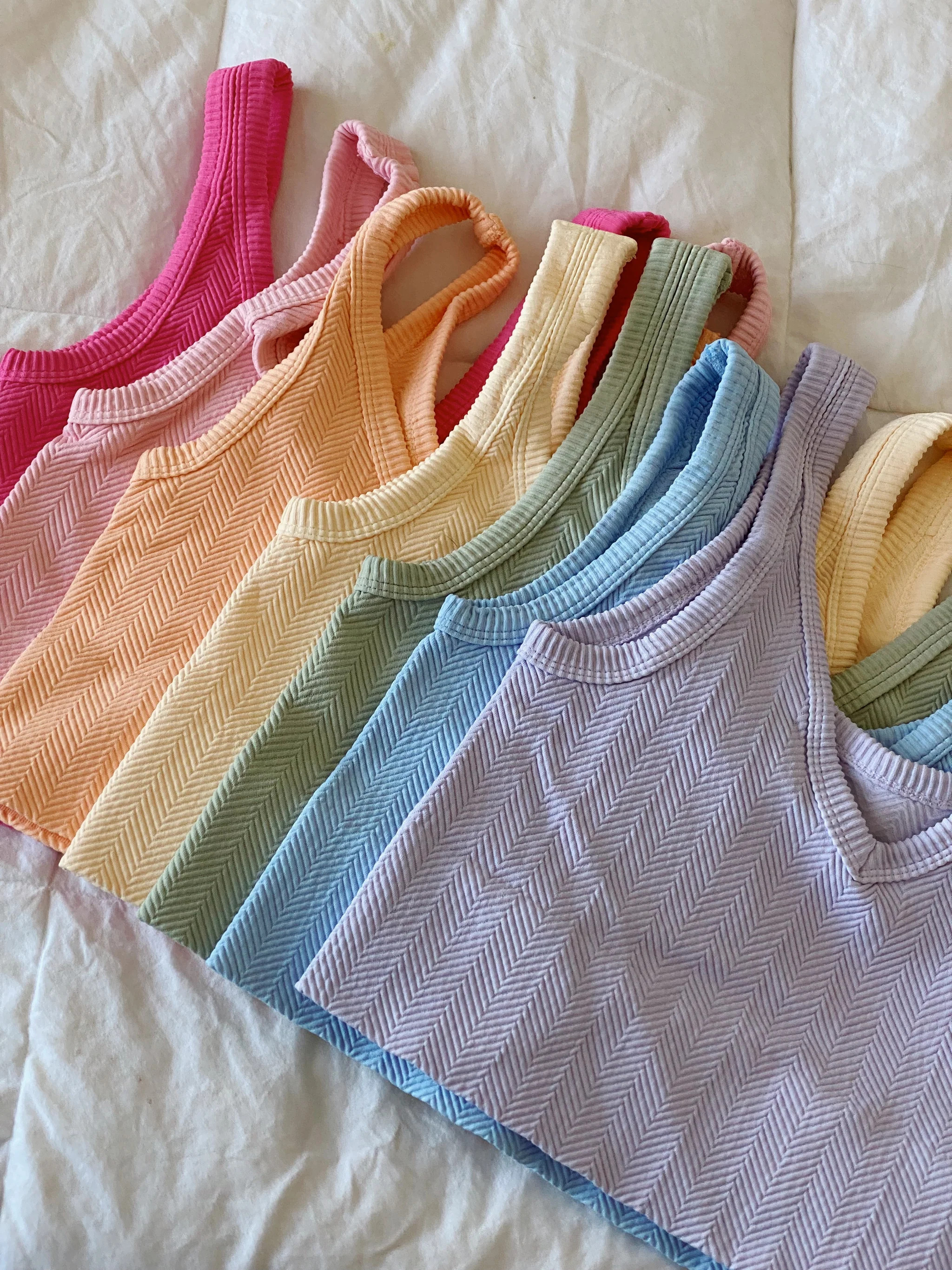 REVERSIBLE HERRINGBONE TANK | Olivelynn Designs