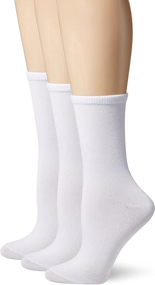 Hanes Women's 3-Pack Lightweight ComfortSoft Mid-Calf Crew Socks | Amazon (US)