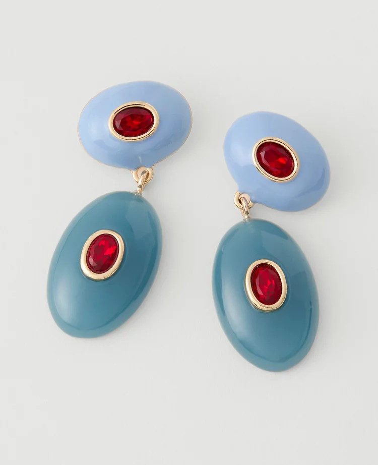 Double Crystal Drop Earrings | Ann Taylor