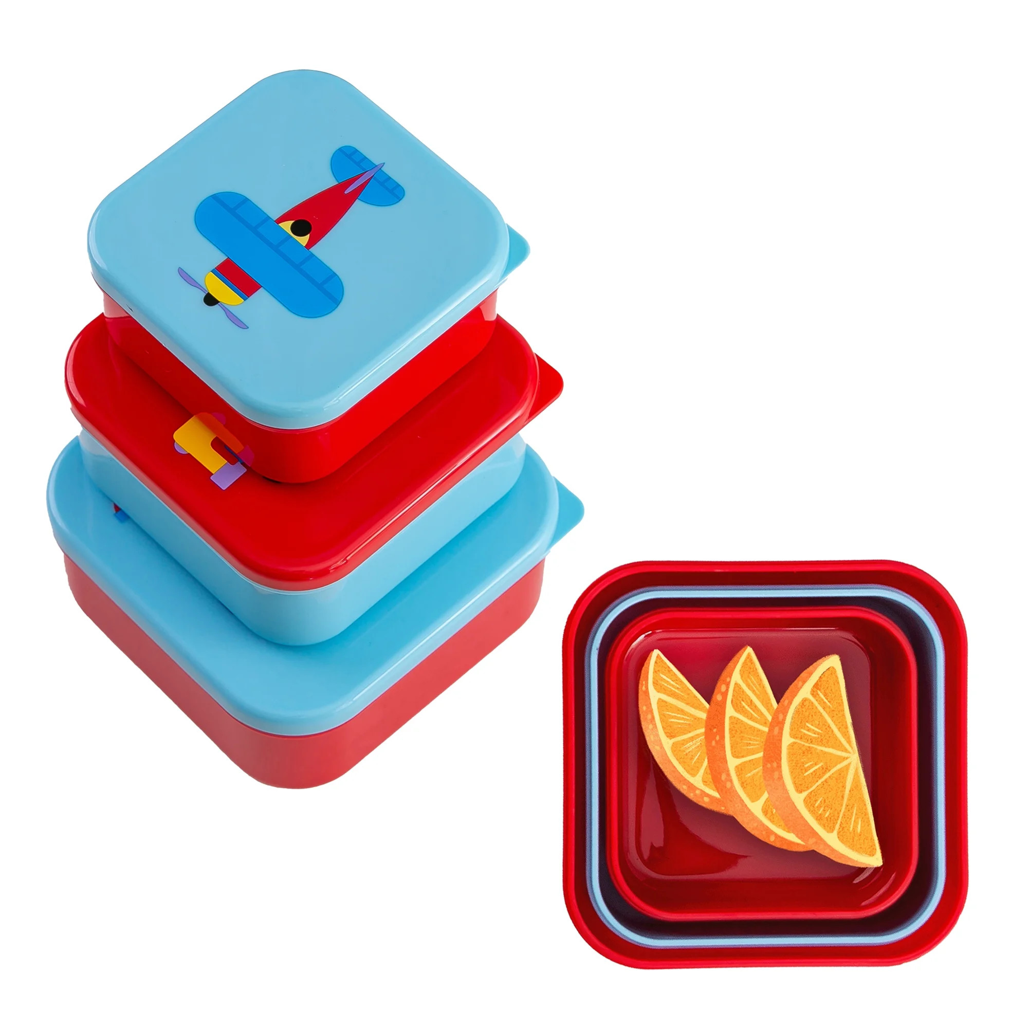 Wildkin Kids Nested Snack Containers for Boys & Girls (Trains, Planes & Trucks) | Walmart (US)