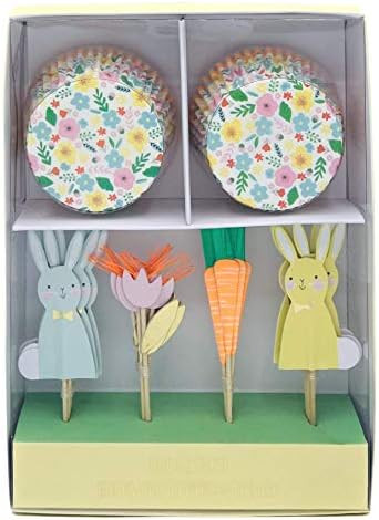 Meri Meri Spring Easter Cupcake Kit, Set of 24 Easter Floral Cupcake Liner Cases & Toppers of Easter | Amazon (US)