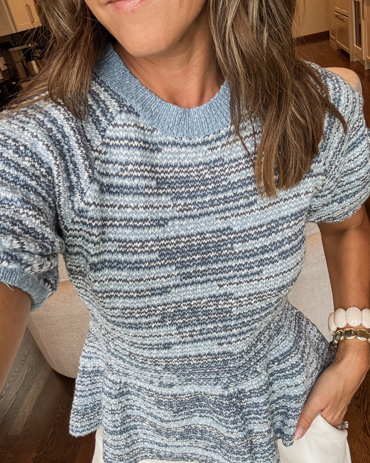 Peplum sweater. Also in ivory. 
XS

#LTKSaleAlert #LTKSeasonal #LTKOver40